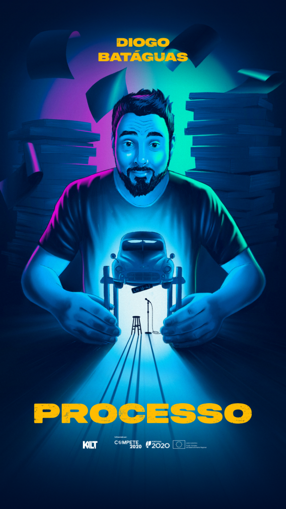 Poster promocional do espetáculo Processo.